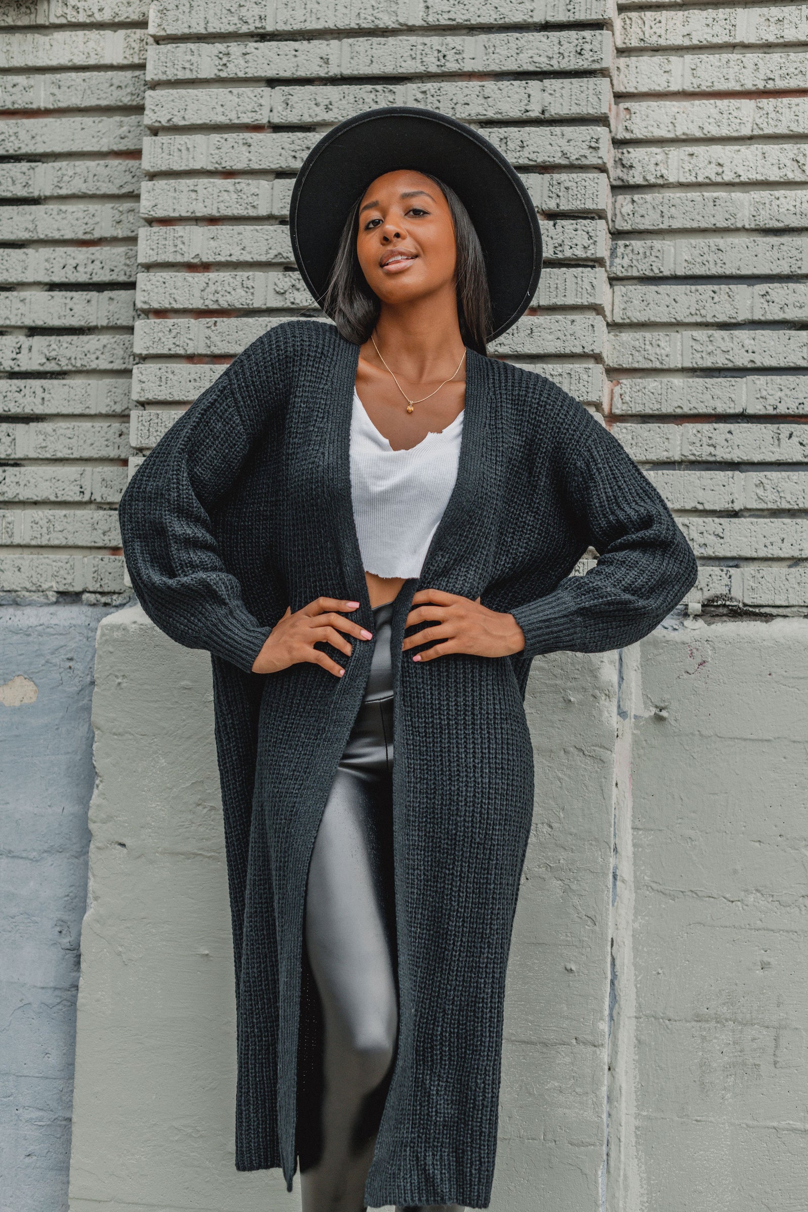 Charmed Life Long Cardigan Black Finding July